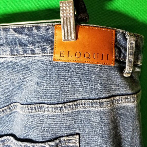 Eloquii Womens Plus Size 26 Jeans Crop Pockets Straight Leg Stretch - Picture 5 of 8